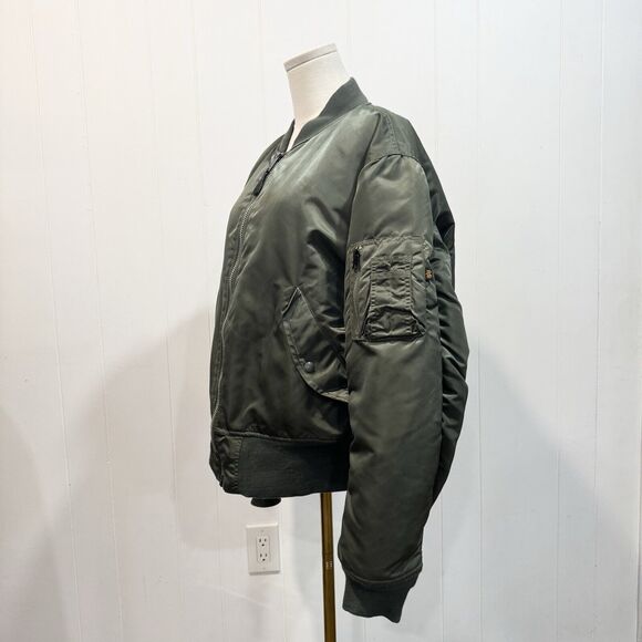 VTG Alpha Industries MA-1 Bomber Jacket Men's L Flyer's Intermediate Reversible - Picture 3 of 13